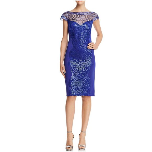 Tadashi Shoji Dresses & Skirts - TADASHI SHOJI Sequined Cocktail Dress Lapis Blue